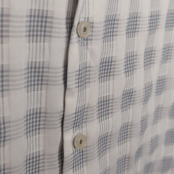 Jhane Barnes Button Down Shirt Checkered Plaid Cotton Flip Convertible Cuffs - Picture 6 of 11